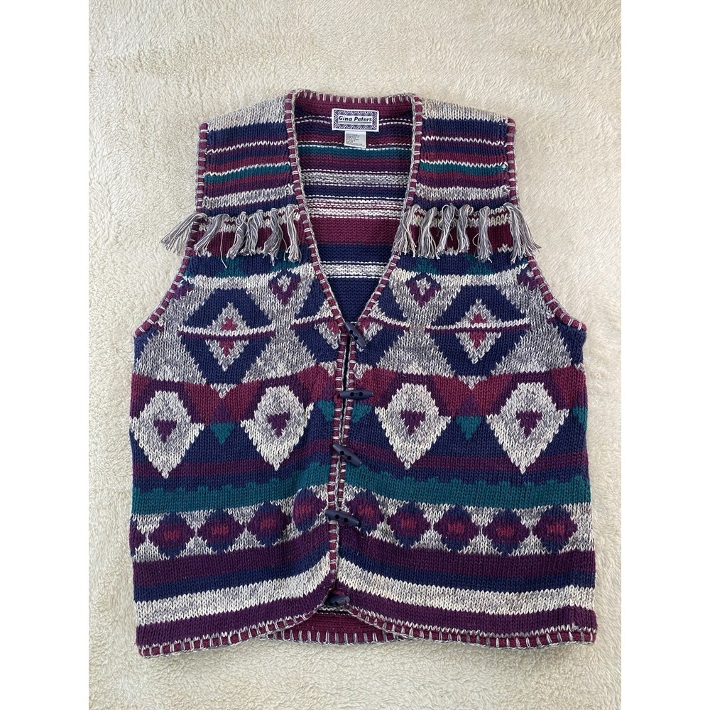 Vintage Western/Cowgirl/Aztec/Boho Gina Peters Vest Women's Size Medium